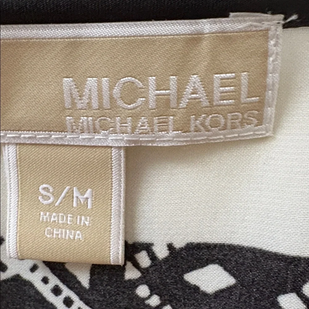 Michael Kors Black and White Patterned Poncho - Picture 3 of 4